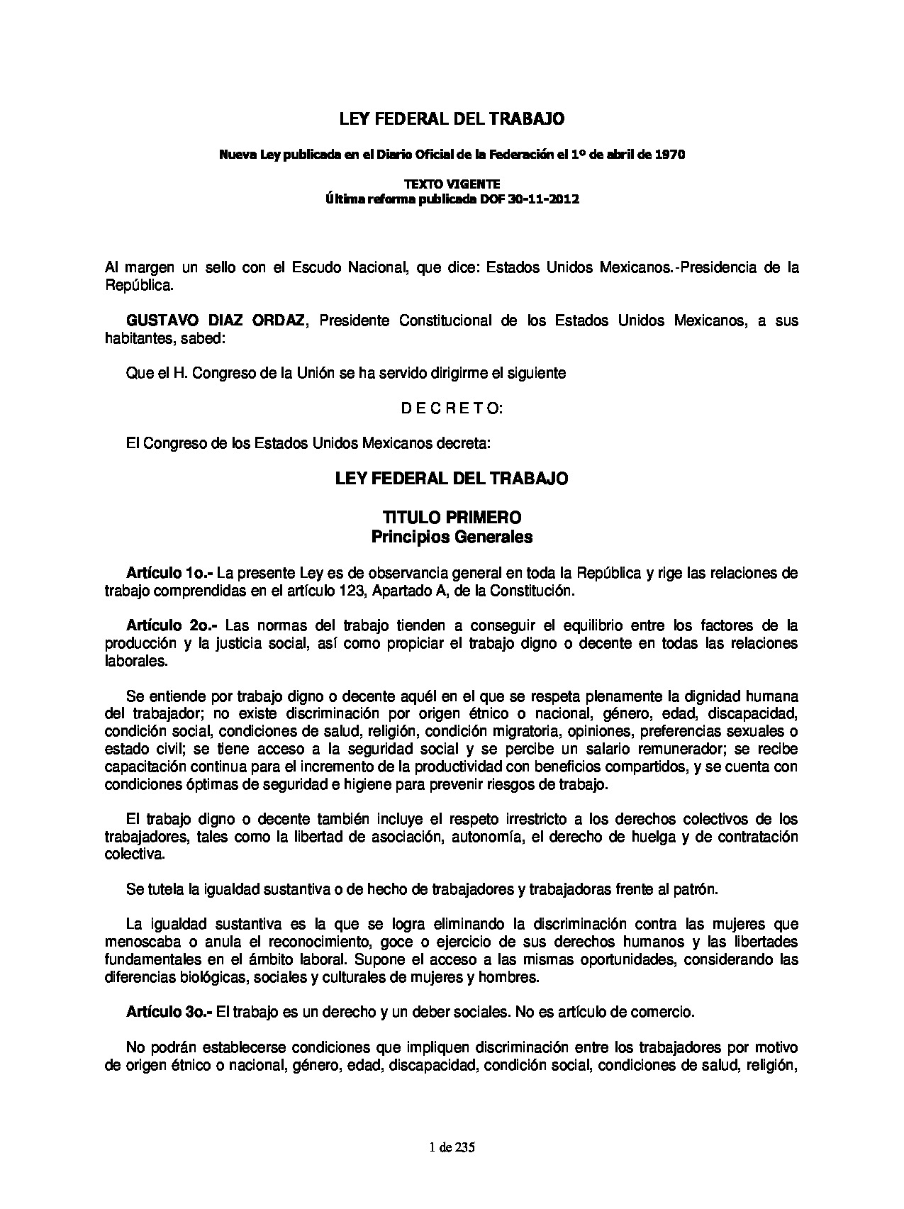 Ley Federal Del Trabajo Pdf